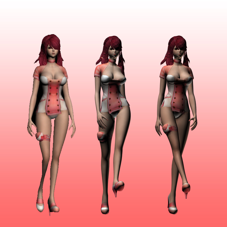 Arma Hareketli Yürüyen Seksi Kız 3D Model Karakteri